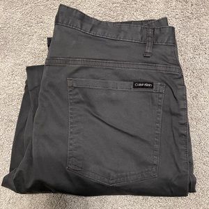 Calvin Klein Authentic Five-Pocket Slim Straight Leg Casual Pant Charcoal